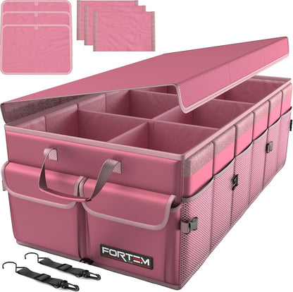 FORTEM Trunk Organizer For SUV Car Trunk Organizer, Foldable Storage, Car Accessories for Women Men, Collapsible Bag, 600D Oxford, Non Slip Bottom, Straps, Soft Cover (65L)