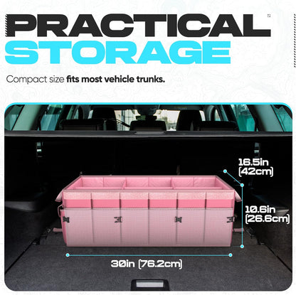 FORTEM Trunk Organizer For SUV Car Trunk Organizer, Foldable Storage, Car Accessories for Women Men, Collapsible Bag, 600D Oxford, Non Slip Bottom, Straps, Soft Cover (65L)