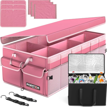 FORTEM Trunk Organizer For SUV Car Trunk Organizer, Foldable Storage, Car Accessories for Women Men, Collapsible Bag, 600D Oxford, Non Slip Bottom, Straps, Soft Cover (65L)