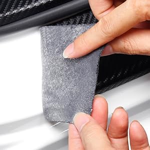 Soft & Bendable Rear Bumper Guard Protector 37.4" x 2.56" - Carbon Fiber Leather Anti-Scratch Strip for SUV/Trunk | Flexible But NOT Stretchable | Trim to Fit