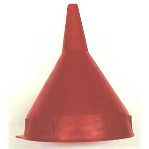 WirthCo 32002 Red Safety Funnel with Screen/Strainer Funnel for Oil, Fuel, Gas, and Automotive Large 2 Quart Capacity