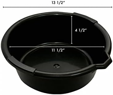 Funnel King 32950 Oil Drain Pan, Length 13 1/2", Height 4 1/2", Made in USA, Black