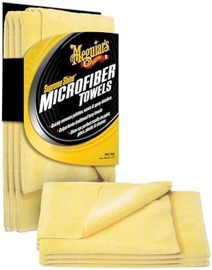 Meguiar's Supreme Shine Microfiber Towels for Cars, Ultra-Plush Car Microfiber Towel Set for Quickly Removing Product Without Leaving Swirls on Paint, Glass, Plastic, or Chrome