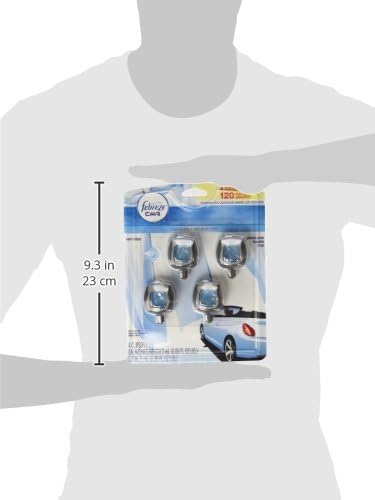Febreze Car Air Freshener Vent Clip Platinum Ice Scent, .07 oz. Car Vent Clip, Pack of 4