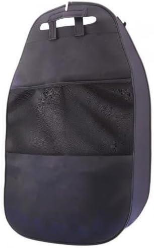 HCMAX 2 Pack Kick Mat Car Seat Back Protector Waterproof Easy to Clean Multifunctional Organizer Storage Bag Travel Accessory PU Leather Black