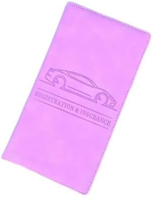 Car Accessories Registration and Insurance Holder,Leather Essential Card Magnetic Shut Vehicle Glove Box Organizer Case for Auto Driver License Document Truck Motorcycle Boat Men Women,Black