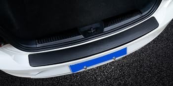 Soft & Bendable Rear Bumper Guard Protector 37.4" x 2.56" - Carbon Fiber Leather Anti-Scratch Strip for SUV/Trunk | Flexible But NOT Stretchable | Trim to Fit