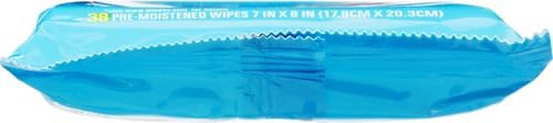 Windex Wipes Glass Cleaning, Pre-Moistened Glass and Surface Wipes to Clean Home Surfaces, Household Essentials, Original Scent, 38 Count (Pack of 1)