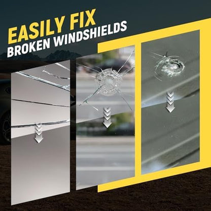 Windshield Chip Repair Kit, Windshield Repair Kit, DIY Car Glass Resin Repair Kit with Enhanced Injection Head Suction Cup Quick Fixing for Bullseye Cracks & Chips,2 Pack