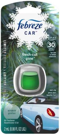Febreze Car Air Freshener Vent Clip Platinum Ice Scent, .07 oz. Car Vent Clip, Pack of 4