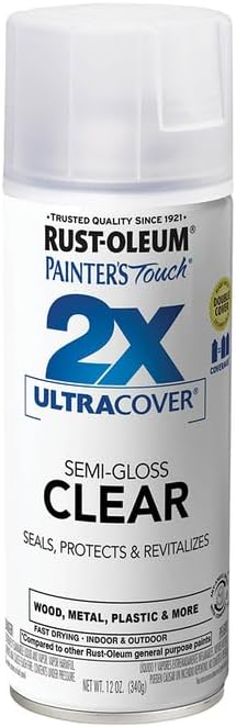 Rust-Oleum 334029 Painter's Touch 2X Ultra Cover Spray Paint, 12 oz, Gloss Clear - Colors A