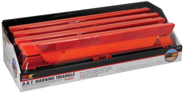 Performance Tool W1499 DOT Approved Warning Triangle for Roadside Emergencies - Lightweight and Stable at 29 Pounds - 17.5-Inch x 17.2-Inch
