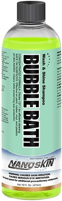 Nanoskin BUBBLE BATH Foaming Car Wash Shampoo 30 Gallons - Works with Foam Cannon, Gun, Bucket Washes, Car Soap for Pressure Washer | For Car, Truck, Motorcycle, RV & More, Green,3840 Fl Oz(Pack of 1)