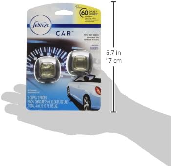 Febreze Car Air Freshener Vent Clip Platinum Ice Scent, .07 oz. Car Vent Clip, Pack of 4