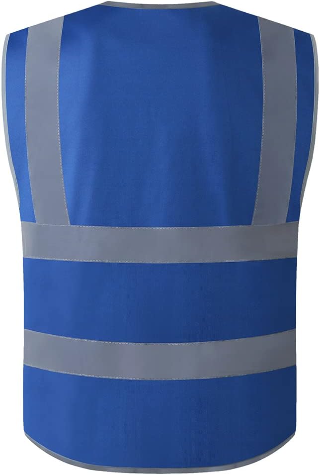 XIAKE 9 Pockets Class 2 High Visibility Reflective Safety Vest for Men Women,Meets ANSI/ISEA Standard