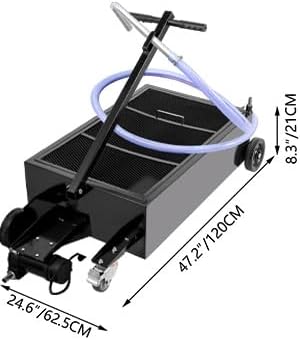 VEVOR Low Profile Oil Drain Pan, 17 Gal Capacity, Rolling Oil Drain Pan with 110V High-Flow Electric Pump, 7.2 ft Hose & T Folding Handle, Leak-proof & Corrosion-resistant, Fit for Trucks, ATVs, Black
