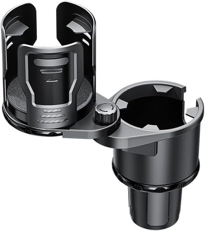 Upgrade Dual Cup Holder Expander, 2 in 1 Multifunction Cup Holder for Car with Lock, 360° Rotating Car Cup Drink Holder with Adjustable Base, Cupholder Expander for Large Water Bottles, Cups
