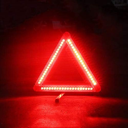 Car Warning Triangle Emergency Reflective LED Lights Warning Roadside Safety Triangle Sign Vehicles Flashing Red Light for Car Break Down Roadside Emergency