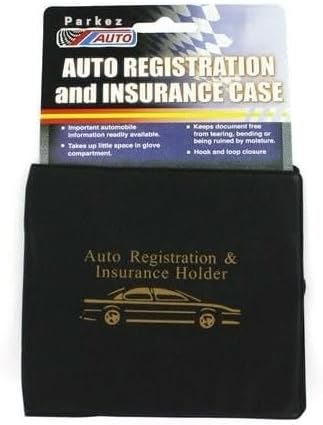 ESSENTIAL Car Auto Insurance Registration BLACK Document Wallet Holders 2 Pack - [BUNDLE, 2pcs] - Automobile, Motorcycle, Truck, Trailer Vinyl ID Holder & Visor Storage - Strong Closure On Each -
