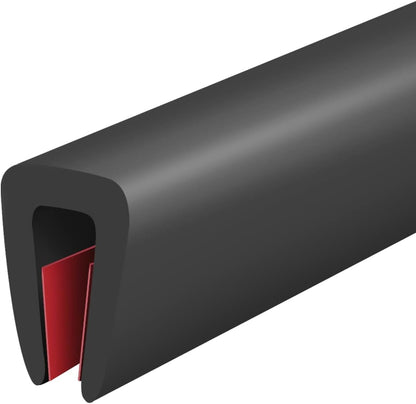 Rubber Edge Trim, Self-Adhesive Rubber Edge Trim, Edge Protector for Sheet Metal, EPDM Material, Fit 1/16"(1.0mm), Length 10Ft, Black Color, U Channel Edge Trim - Colors A