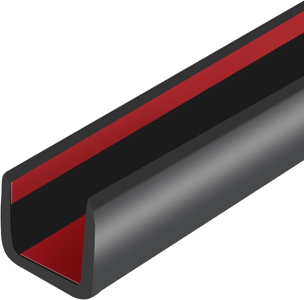 Rubber Edge Trim, Self-Adhesive Rubber Edge Trim, Edge Protector for Sheet Metal, EPDM Material, Fit 1/16"(1.0mm), Length 10Ft, Black Color, U Channel Edge Trim - Colors A