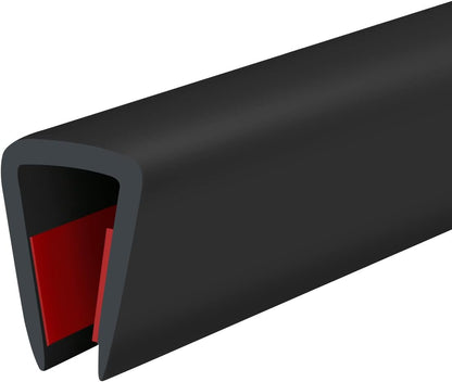 Rubber Edge Trim, Self-Adhesive Rubber Edge Trim, Edge Protector for Sheet Metal, EPDM Material, Fit 1/16"(1.0mm), Length 10Ft, Black Color, U Channel Edge Trim - Colors B