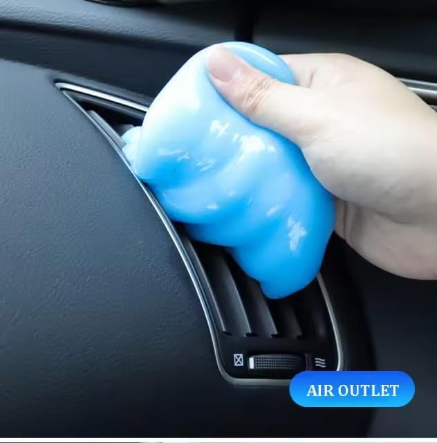Gunk Grabber Car Cleaning Gel – Reusable Detail Slime Putty for Car Interior, Air Vents, Dashboard & Cup Holders – Dust Cleaning Gel for Keyboard, Electronics & Office – Non-Sticky Auto Detailing Tool
