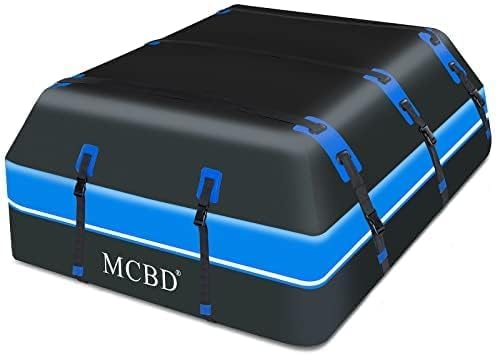 Rooftop Cargo Carrier, 21 Cubic Feet Soft-Shell Waterproof Car Roof Luggage Bag for All Vehicles SUV with/Without Rails, Includes 10 Reinforced Straps + 6 Door Hooks,Storage Bag,Anti-Slip Mat