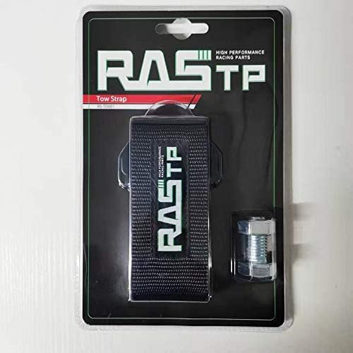 RASTP High Strength Racing Tow Strap, Tow Hook Fit for Front or Rear Front Bumper Decorative Trailer Belt (Black)