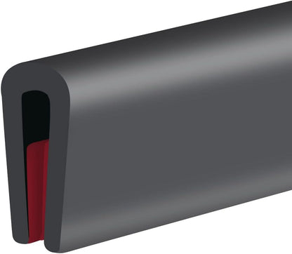 Rubber Edge Trim, Self-Adhesive Rubber Edge Trim, Edge Protector for Sheet Metal, EPDM Material, Fit 1/16"(1.0mm), Length 10Ft, Black Color, U Channel Edge Trim - Colors B
