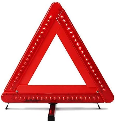 Car Warning Triangle Emergency Reflective LED Lights Warning Roadside Safety Triangle Sign Vehicles Flashing Red Light for Car Break Down Roadside Emergency