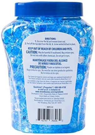 Clorox Fraganzia Crystal Beads Air Freshener, Long Lasting Room Deodorizer and Odor Eliminator Gel Beads to Freshen Home, Car, or Office, Fresh Ocean Breeze Scent, 12 Fl Oz