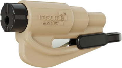 resqme The Original Emergency Keychain Car Escape Tool, 2-in-1 Seatbelt Cutter and Window Breaker, Made in USA, Yellow - Compact Emergency Hammer