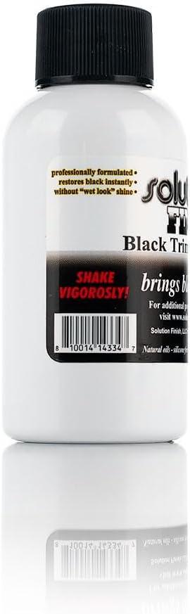 Solution Finish - Black Plastic & Vinyl Trim Restorer - Use for Car and Truck Detailing, No Wet Look, Instantly Revives Color to Trim, Bumpers, Mud Flaps, Etc., Black (12 oz)