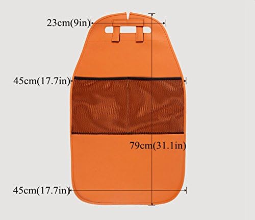 HCMAX 2 Pack Kick Mat Car Seat Back Protector Waterproof Easy to Clean Multifunctional Organizer Storage Bag Travel Accessory PU Leather Black