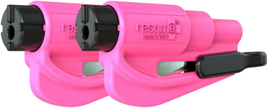resqme The Original Compact Emergency Keychain Car Escape Tool, Seatbelt Cutter and Window Breaker, Made in USA, Pack of 2