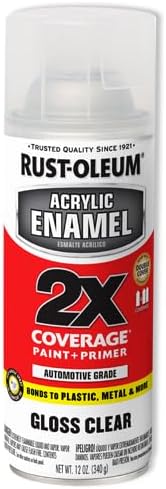 Rust-Oleum 271903 Acrylic Enamel 2X Spray Paint, 12 oz, Gloss Black, (Pack of 1)