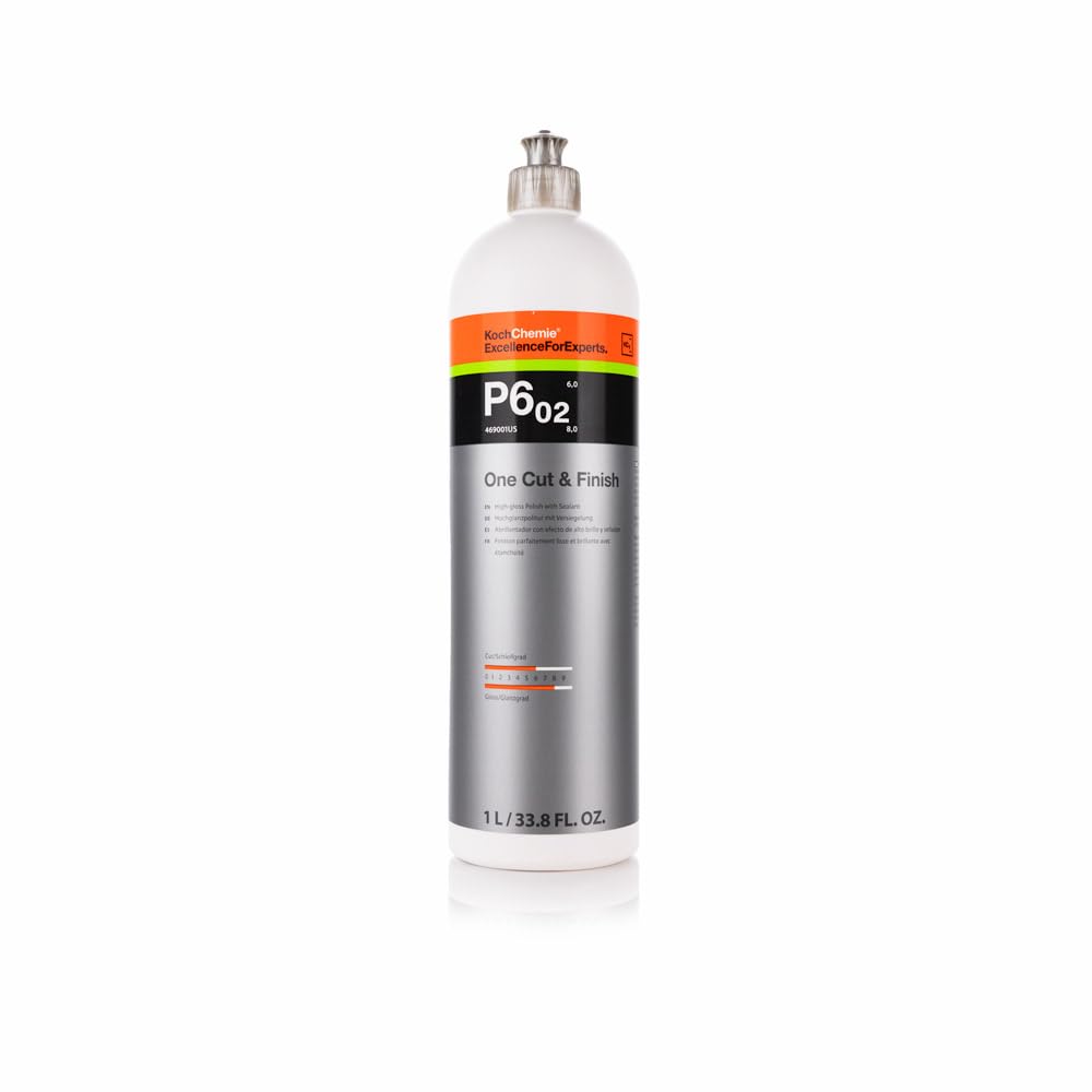 KOCHCHEMIE P6.02 One Cut & Finish - High-Gloss Polishing Compound with Sealant; Remove Scratches and Grindings from Grit Size P2000 and Above with Simultaneous Sealing Effect (250 ml)