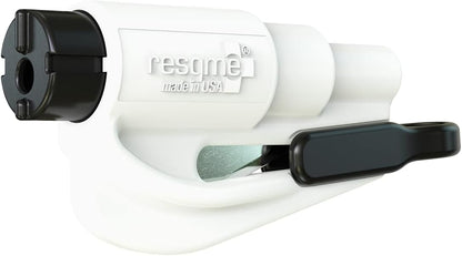 resqme The Original Emergency Keychain Car Escape Tool, 2-in-1 Seatbelt Cutter and Window Breaker, Made in USA, Yellow - Compact Emergency Hammer