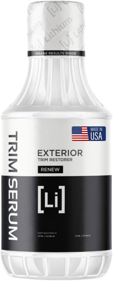 Trim Serum- Plastic Restorer for Cars- Restores Even the Most Damaged Plastic, Rubber, and Vinyl - Black Trim Restorer That Lasts For Months - Penetrates Plastic Pores Restoring Color (16 Oz)