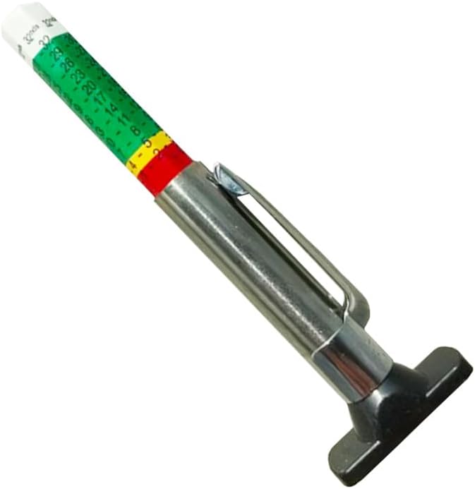 Car Tire Tread Depth Gauge, Tire Tread Gauge Color Coded, Professional Tire Thread Depth Meter Tool in 32nds, Suitable for Most Car Models (2 PCS)