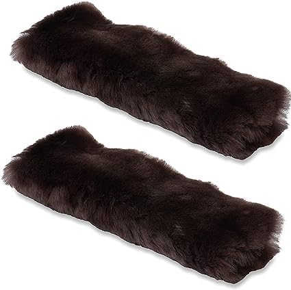 Andalus Brands 2 Pack Genuine Merino Wool Sheepskin Seat Belt Cover – Soft Shoulder Pad, Neck Cushion Protector – Authentic Car Accessories (Pearl)