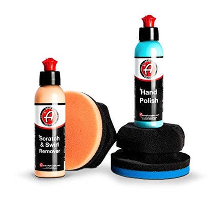 Adam's Polishes Car Scratch & Swirl Remover Hand Correction System | Remove & Restore Paint Transfer, Minor Imperfections, & Oxidation | Paired with Orange Compound Correction Pad Applicator (4oz)