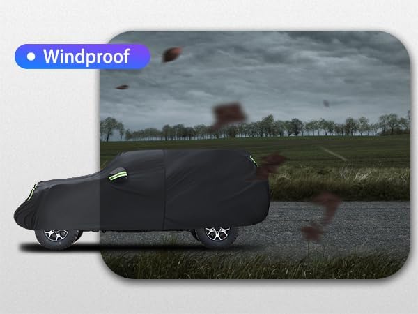 Car Cover Custom Fit for Honda CRV 1997-2025,Toyota RAV4 1996-2025, 6 Layers Truck Cover Waterproof All Weather for Automobiles,Outdoor Full Exterior Cover,Rain, Sun, Wind Protection,Black