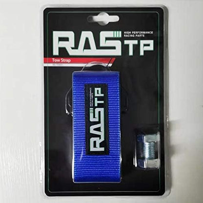 RASTP High Strength Racing Tow Strap, Tow Hook Fit for Front or Rear Front Bumper Decorative Trailer Belt (Black)