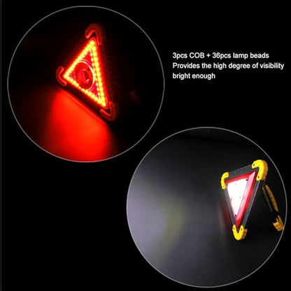 30W Multifunction Car Breakdown Emergency Safety Triangle Stop Sign with Red LED Warning Light