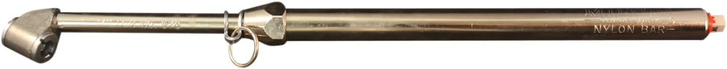 Milton S-976 Dual Head Chuck Tire Pressure Service Gauge, Plated Brass Tube, 12 3/4” 1-160 PSI