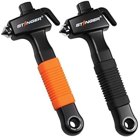 Stinger Super Duty Car Emergency Escape Tool, Hardened Carbon Steel Vehicle Safety Hammer, Spring Loaded Window Breaker, Razor Sharp Seat Belt Cutter, Auto Accident Life-Saving Rescue Tool (Orange)