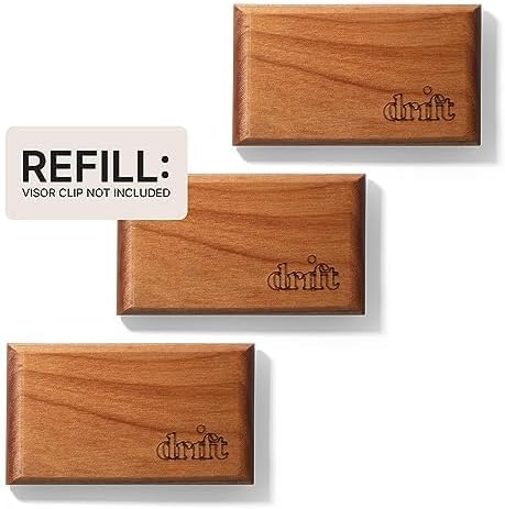 Drift Car Air Freshener - The Original Wood Air Freshener - Car Odor Eliminator - Long Lasting Scent - Metal Clip - Essential Oils - Clean Ingredients - Variety 3 Pack Refill - NO CLIP INCLUDED