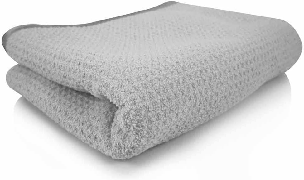 Chemical Guys Waffle Weave Gray Matter Microfiber Drying Towel - 25" x 36", Premium Blend Microfiber Towel with Soft-Banded Edging for Scratch-Free Car Drying, Ultra Absorbent